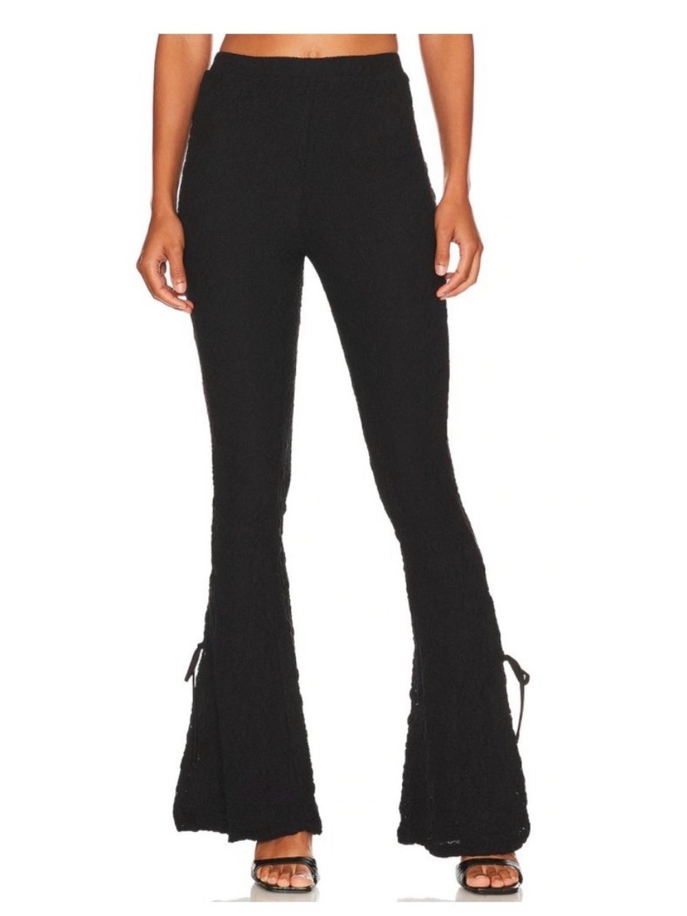 beachy sleek flare bell bottom textured 70s pants gothic